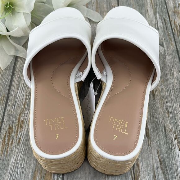 Women's Dressy Raffia Platform Slide Sandals Shies Size 7 - Picture 4 of 12